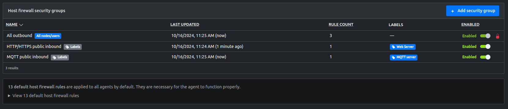 host-based firewall security groups